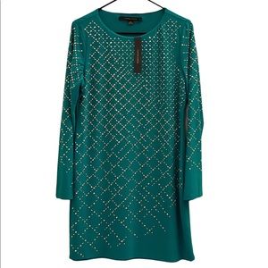 Christmas green longsleeve embellished dress
